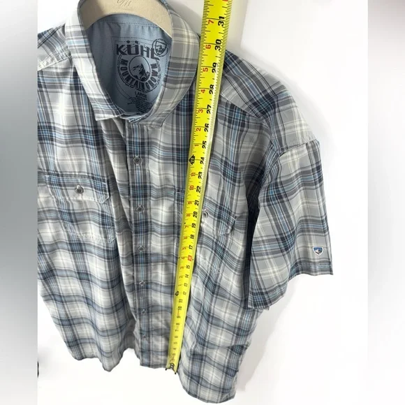 Kuhl Response Shirt Men Size Large Short Sleeve Button Down Plaid Outdoor Casual - Picture 14 of 15